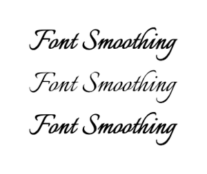 Слова Font Smoothing в Firefox: посередине более тонкий, сверху и снизу более жирный.