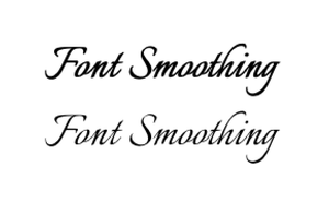 Слова Font Smoothing, более чёткие: сверху без сглаживания, внизу со сглаживанием.