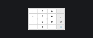 Пример клавиатуры для ввода числовых значений